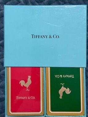 NEW Tiffany & Co. Blue Box with Red and Green Playing Cards. Year of the Rooster